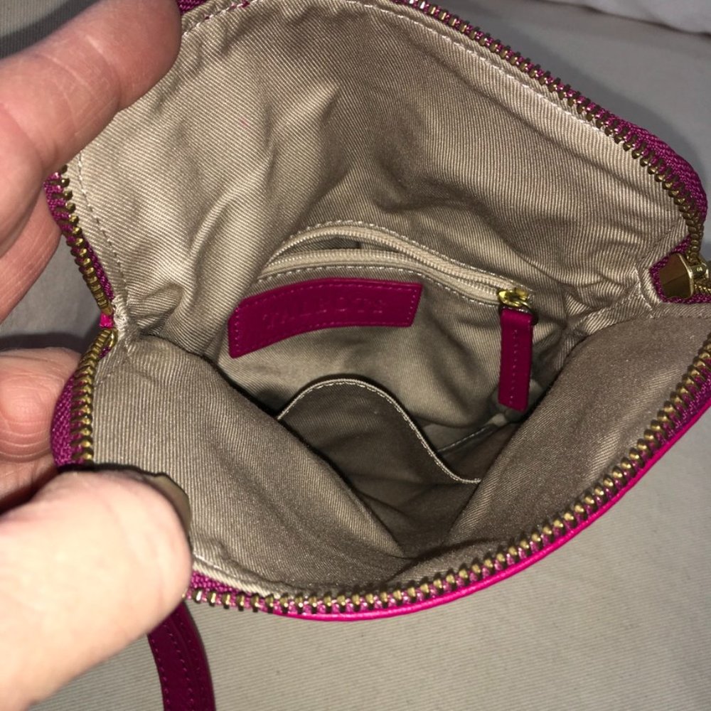 Talbots Fushcia Pink Fold Over Wristlet Purse - Picture 6 of 7